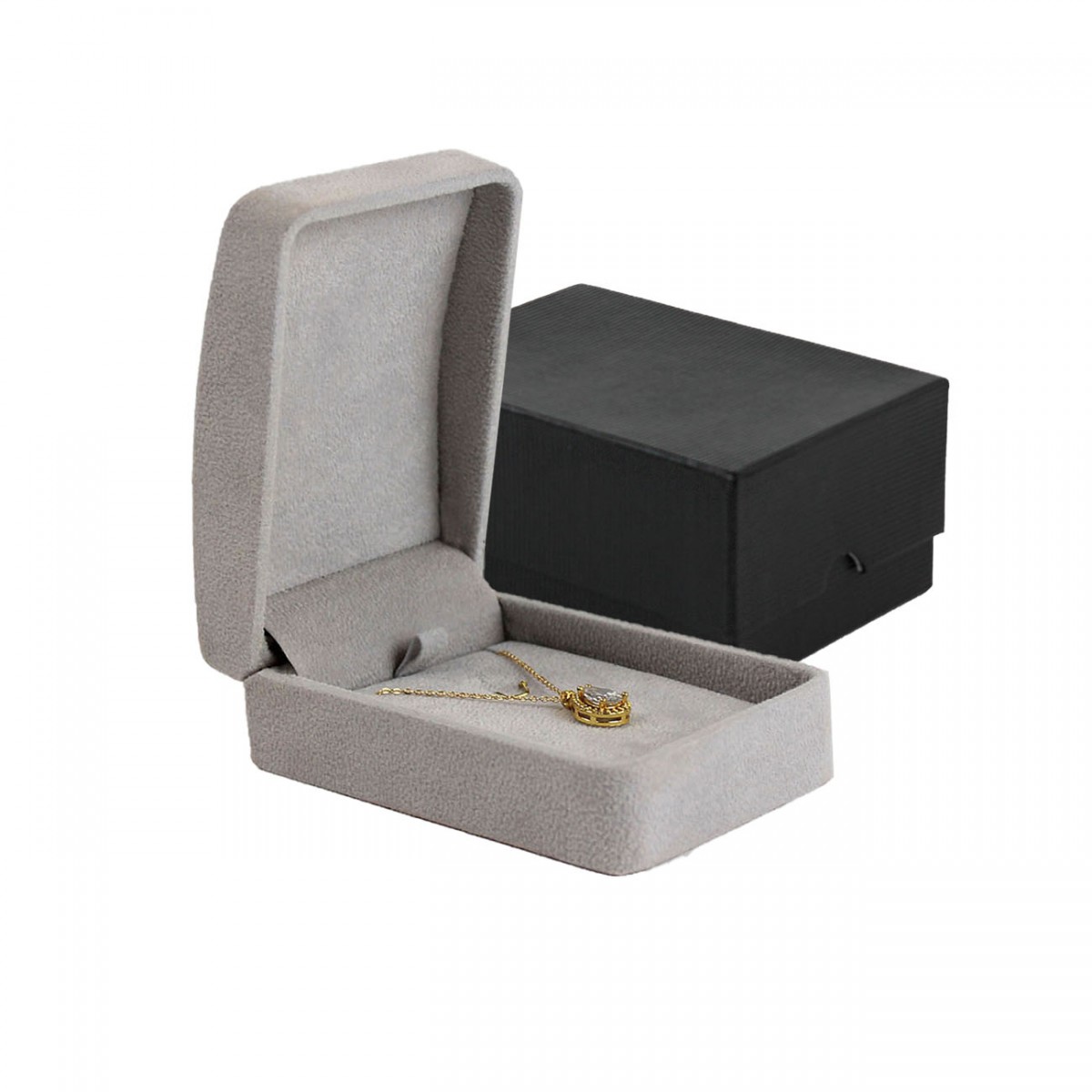 Alcantara Kolye Kutusu - Gri 12 Adet Alcantara Kolye Kutusu - Gri 12 Adet