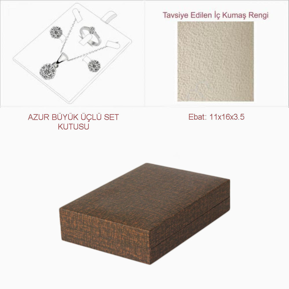 Azur Büyük Üçlü Set Kutusu