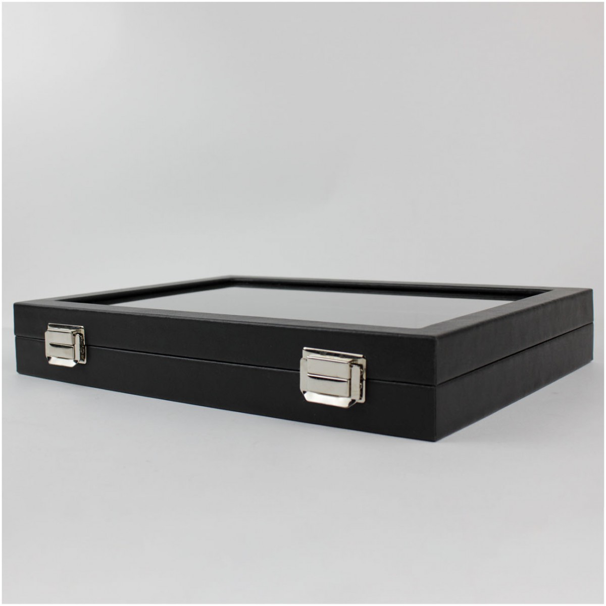 Camlı Deri Küpe Tablası Siyah 24x34 Camlı Deri Küpe Tablası Siyah 24x34