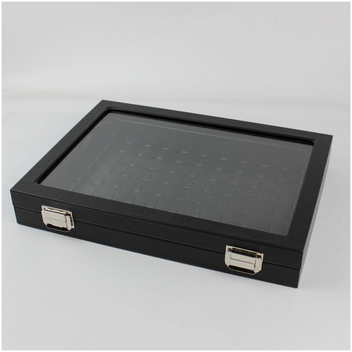 Camlı Deri Yüzük Tablası Siyah 24x34 Camlı Deri Yüzük Tablası Siyah 24x34