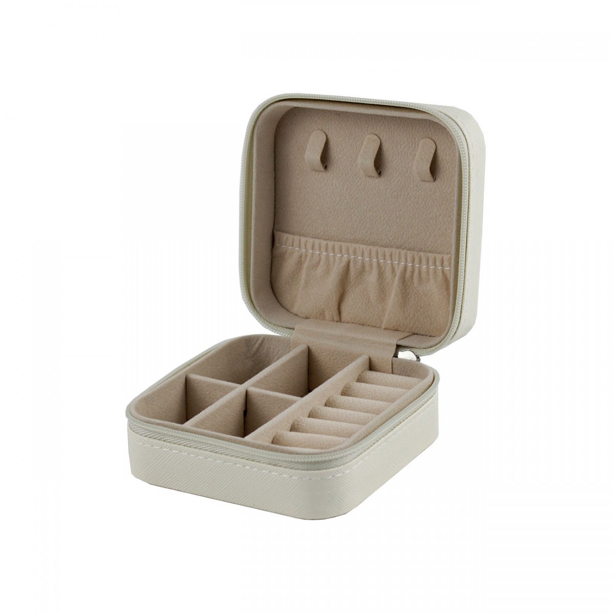 Deri Mücevher Çantası Seyahat Takı Kutusu Krem 10 Adet Deri Mücevher Çantası Seyahat Takı Kutusu Krem 10 Adet