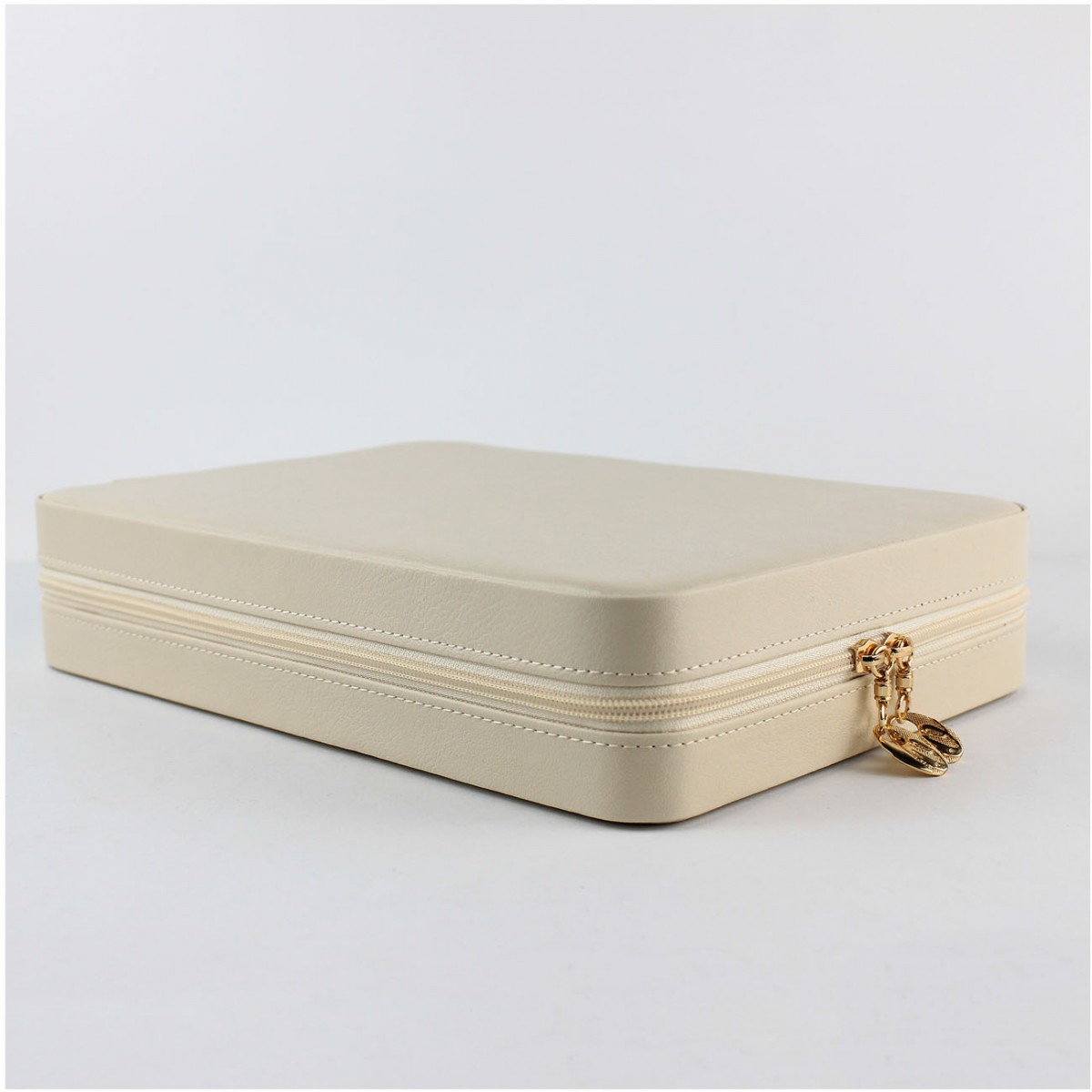 Deri Takı Çantası Mücevher Kutusu Krem Deri Takı Çantası Mücevher Kutusu Krem