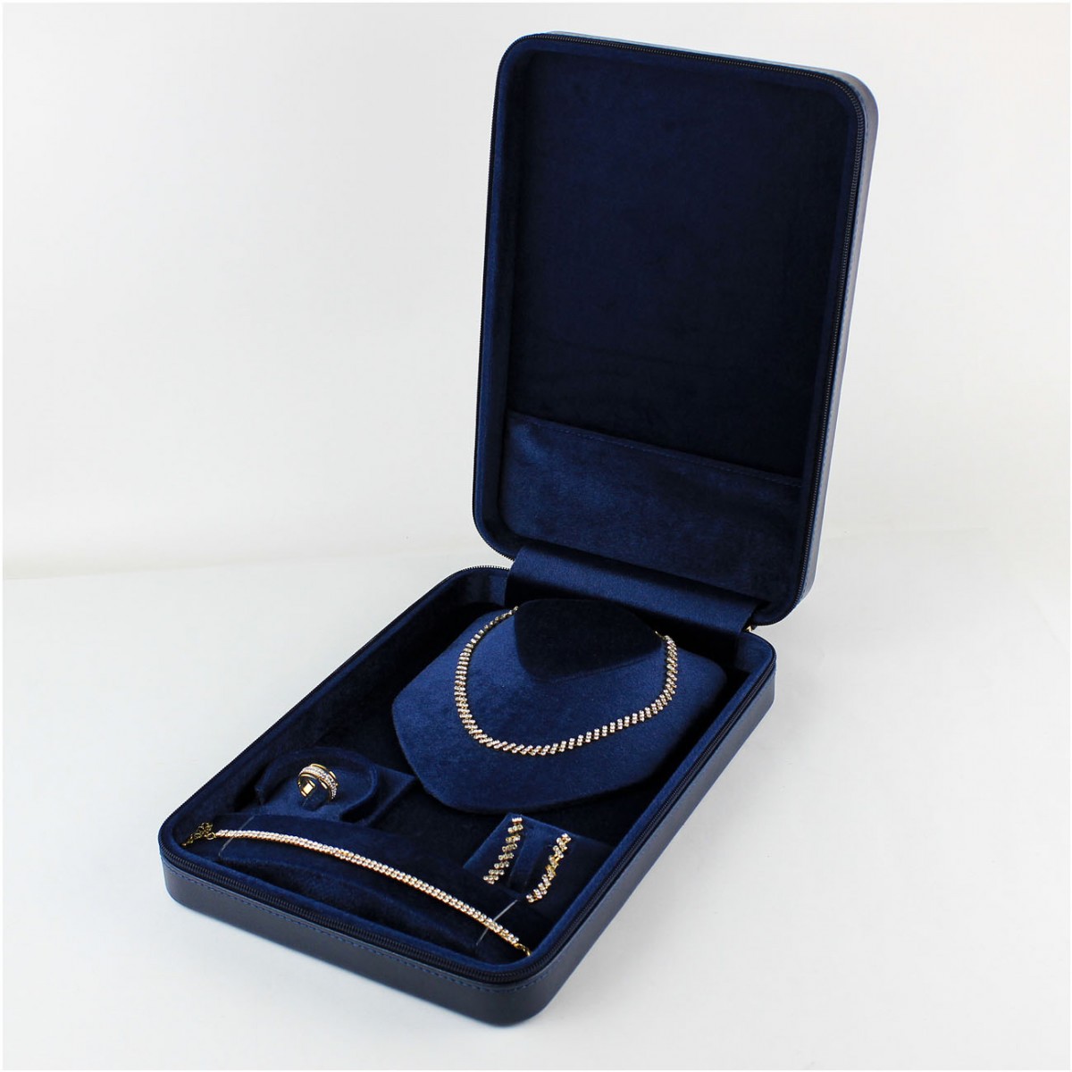 Deri Takı Çantası Mücevher Kutusu Lacivert Deri Takı Çantası Mücevher Kutusu Lacivert