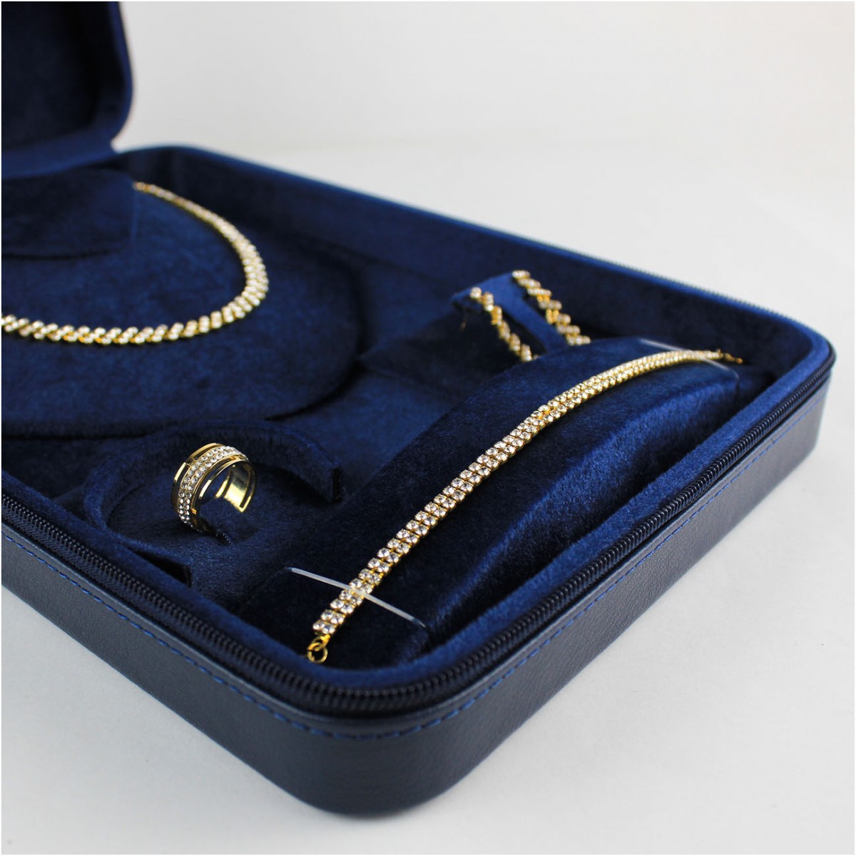 Deri Takı Çantası Mücevher Kutusu Lacivert Deri Takı Çantası Mücevher Kutusu Lacivert