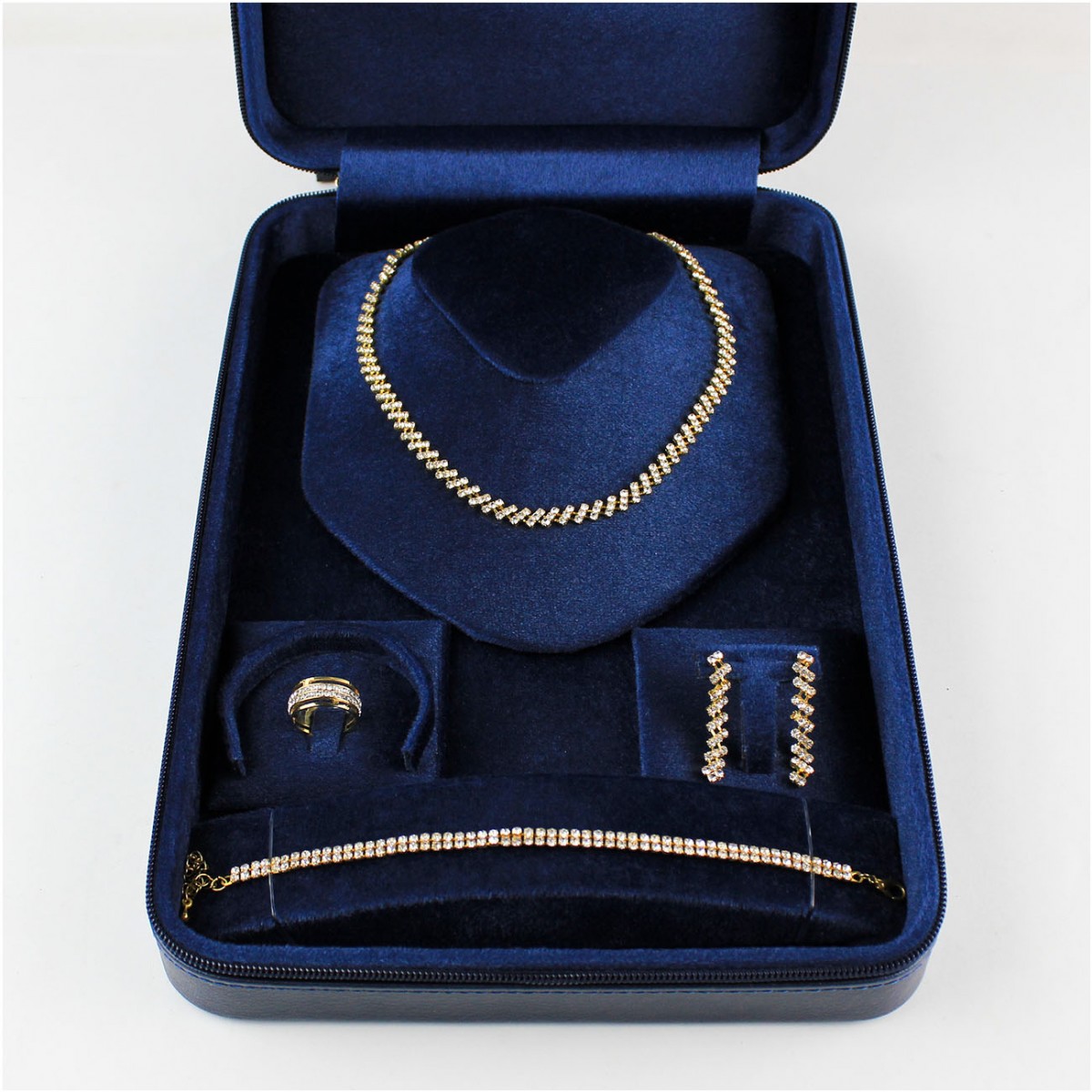 Deri Takı Çantası Mücevher Kutusu Lacivert Deri Takı Çantası Mücevher Kutusu Lacivert