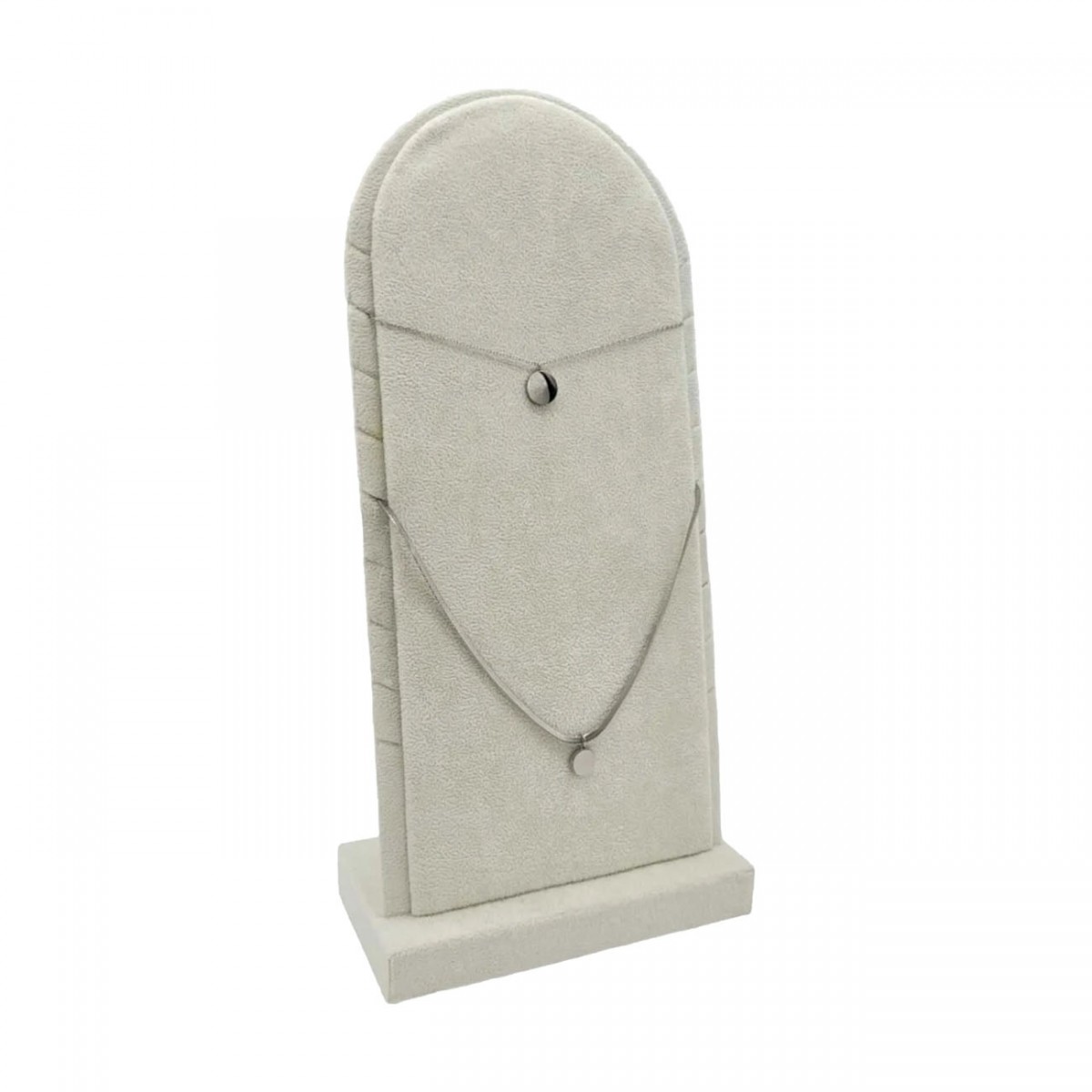 Kadife Çoklu Kolyelik Oval Krem