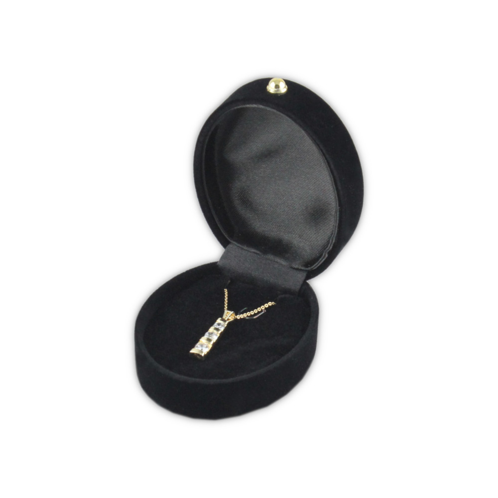 Kadife Kolye Kutusu 24 Adet -Oval Mini Siyah Kadife Kolye Kutusu 24 Adet -Oval Mini Siyah