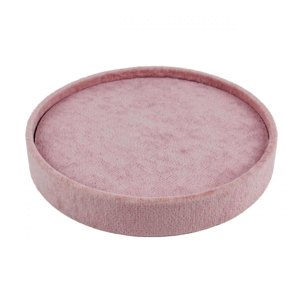 Kadife Yuvarlak Hızma Tablası Pembe
