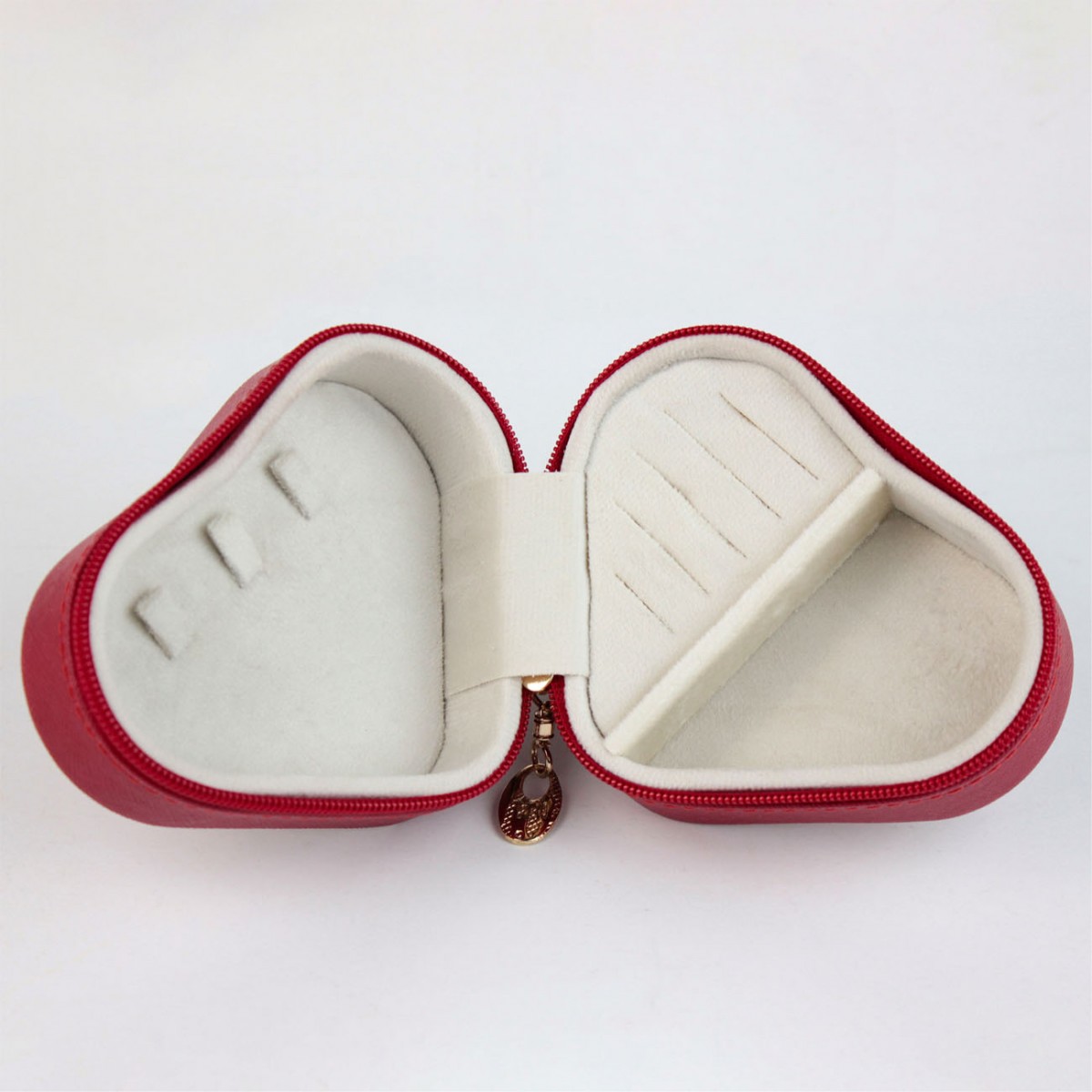 Kalp Mücevher Takı Çantası Kırmızı