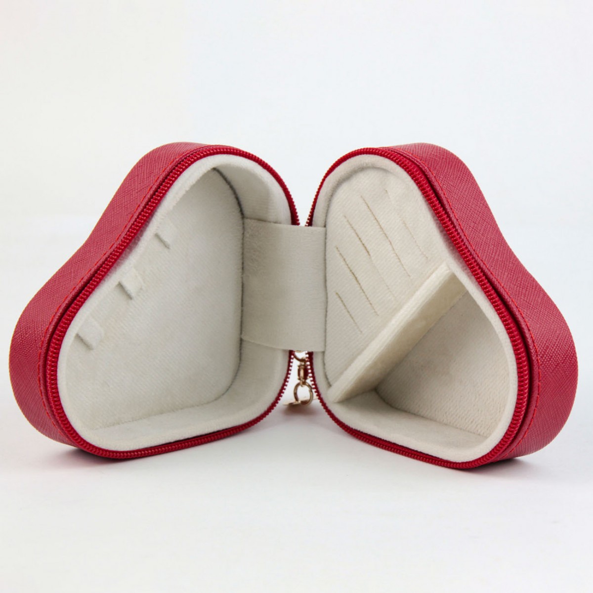 Kalp Mücevher Takı Çantası Kırmızı Kalp Mücevher Takı Çantası Kırmızı