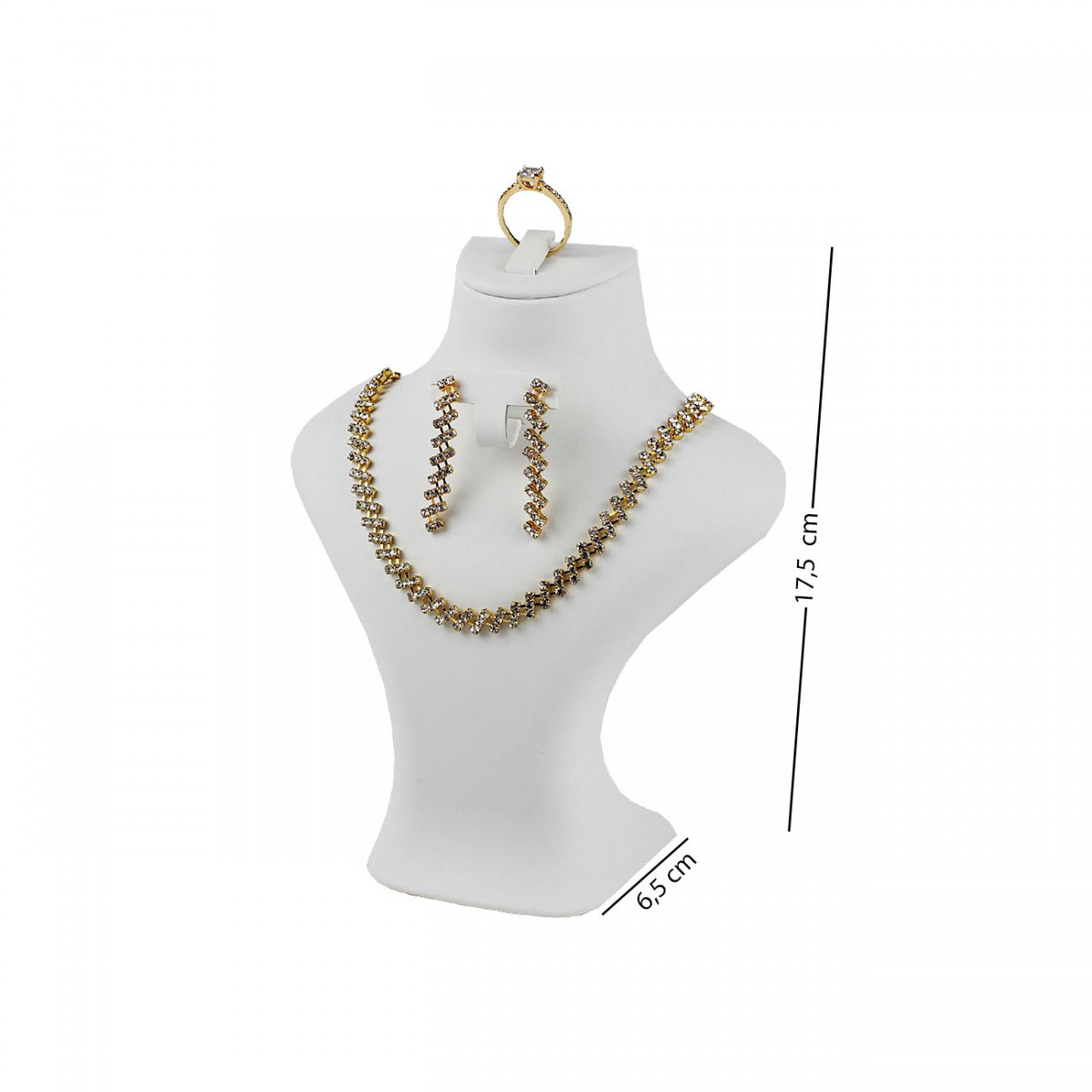 Kolye Set Boyun Manken Takı Standı Organizer Kolye Askılığı No 2 Beyaz