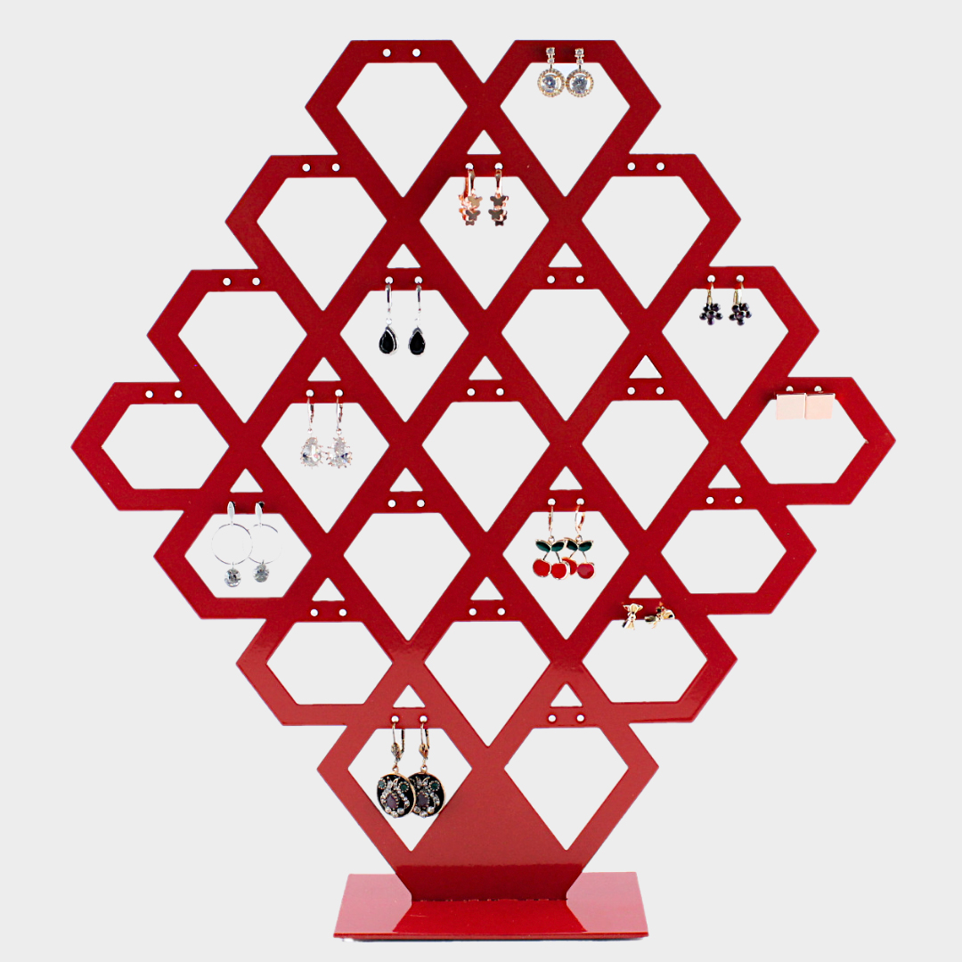 Metal Dörtgen Küpe Standı Kuyumcu Vitrini Küpelik Küçük Metal Dörtgen Küpe Standı Kuyumcu Vitrini Küpelik Küçük