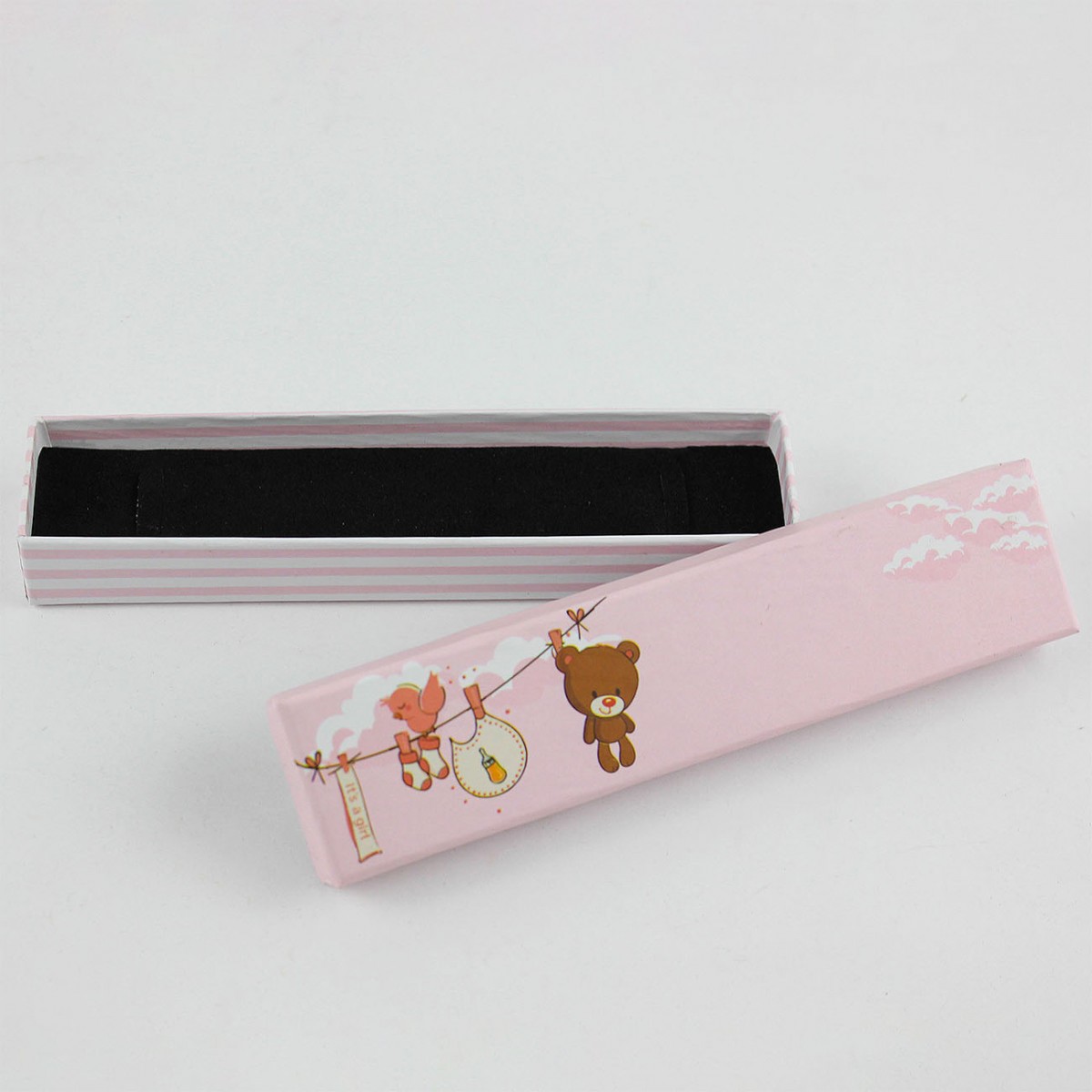 Mukavva Çocuk Takı Künye Bileklik Kutusu 96 Adet Pembe