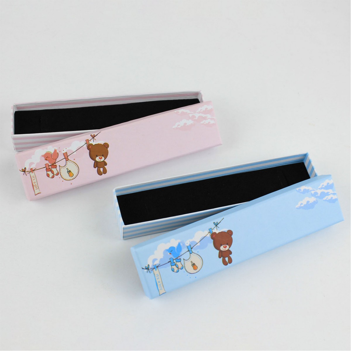 Mukavva Çocuk Takı Künye Bileklik Kutusu 96 Adet Pembe