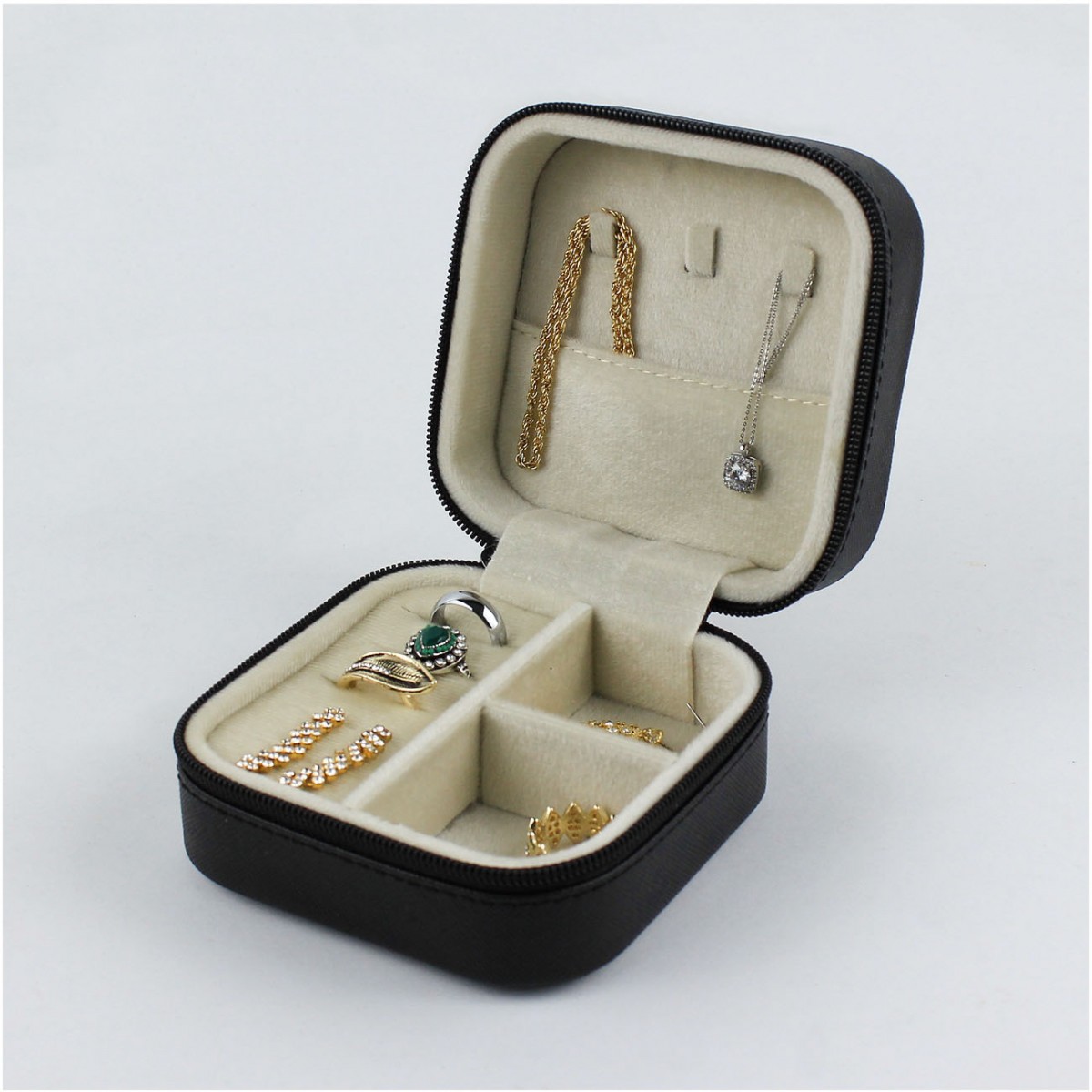 Seyahat Takı Çantası Mücevher Kutusu Siyah Seyahat Takı Çantası Mücevher Kutusu Siyah