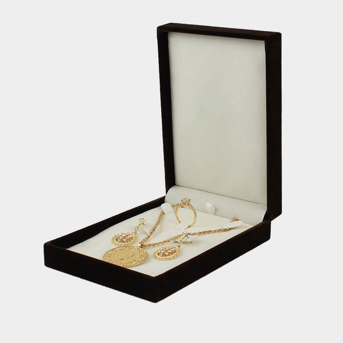 Süet Büyük Kolye/Set Kutusu - Entina Süet Büyük Kolye/Set Kutusu - Entina