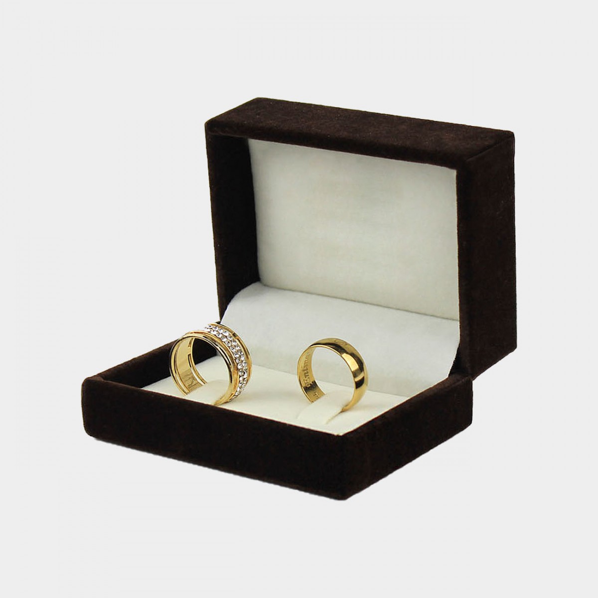 Süet Çift Alyans Kutusu - Entina Süet Çift Alyans Kutusu - Entina