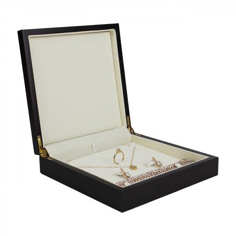 Ahşap Mücevher Set Kutusu-Kahverengi