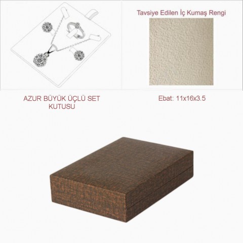 Azur Büyük Üçlü Set Kutusu