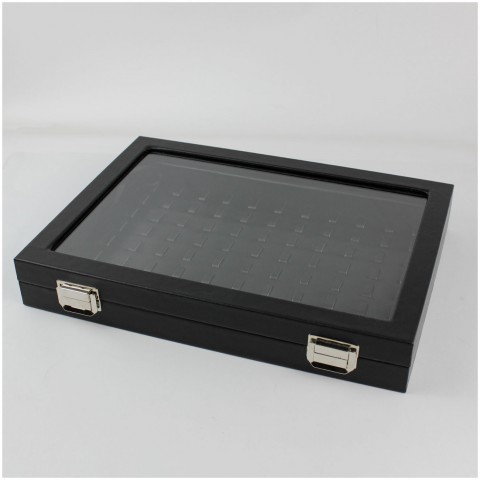 Camlı Deri Yüzük Tablası Siyah 24x34 Camlı Deri Yüzük Tablası Siyah 24x34