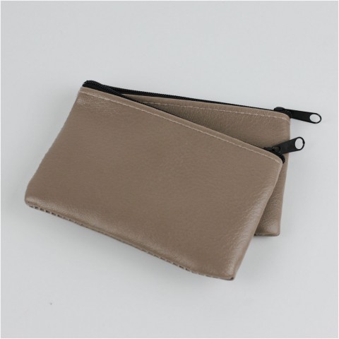 Deri Fermuarlı Cüzdan Küçük 100 Adet Vizon