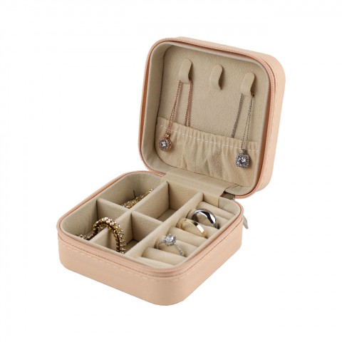 Deri Mücevher Çantası Seyahat Takı Kutusu Pudra 10 Adet