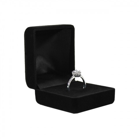 Kadife Yüzük Kutusu Siyah 64 Adet Kadife Yüzük Kutusu Siyah 64 Adet