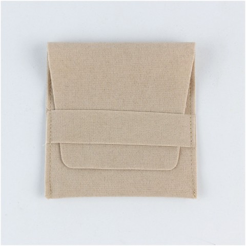 Kare Şeritli Kese Bej 50 Adet