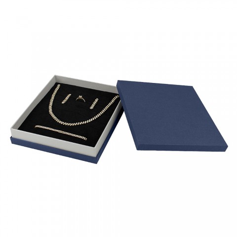 Kuyumcu Mücevher Set Kutusu Lacivert 4 Adet