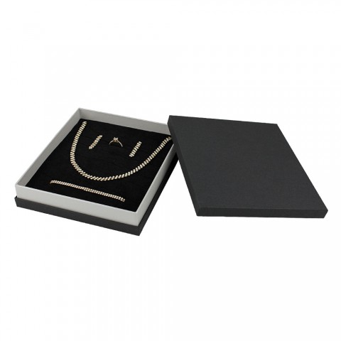 Kuyumcu Mücevher Set Kutusu Siyah 4 Adet