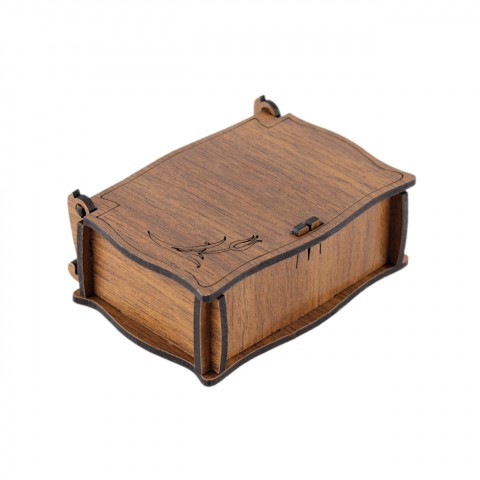 Lazer Kesim Ahşap Çift Alyans Kutusu 18 Adet