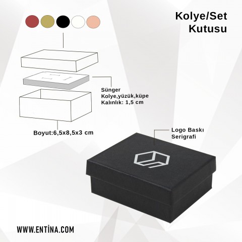 Mukavva Kolye/Set Kutusu 1000 Adet Siyah