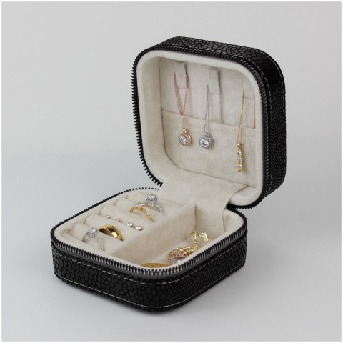 Seyahat Takı Çantası Mücevher Kutusu Siyah