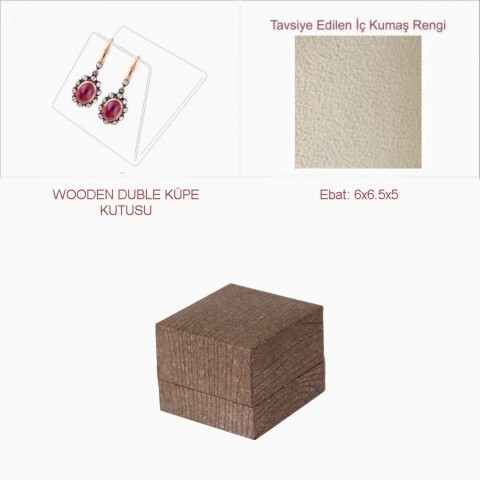 Wooden Duble Küpe Kutusu