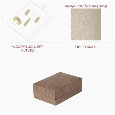 Wooden Üçlü Set Kutusu